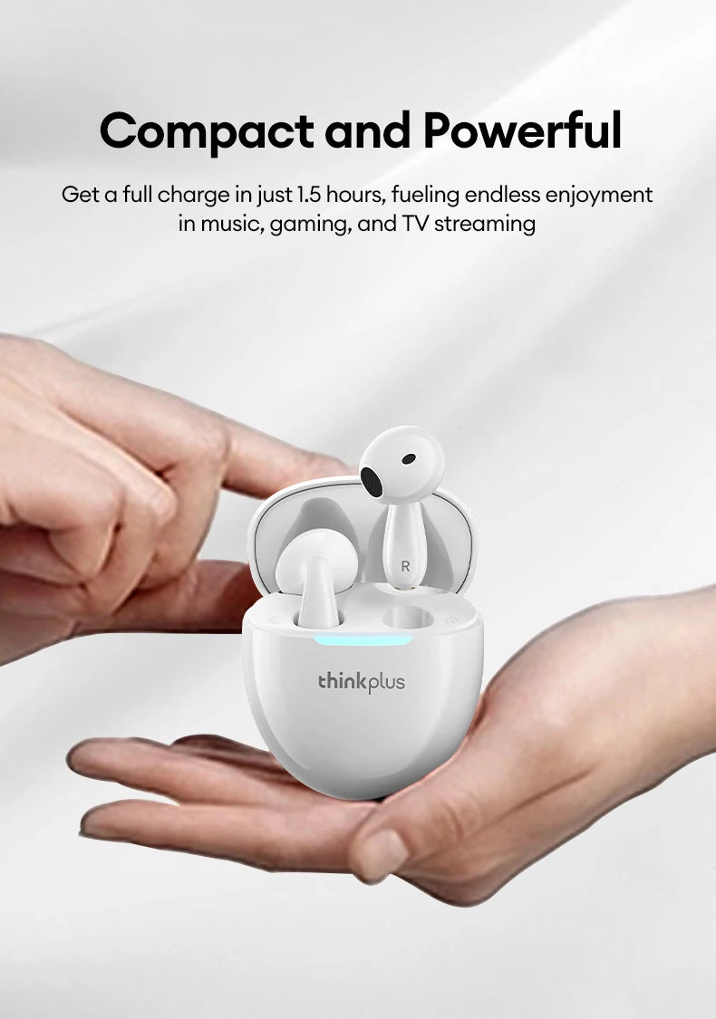 Lenovo Earphones Wireless Bluetooth Business Headset Noise Reduction Sport Earbuds Low Latency Gaming Headphones Long Endurance