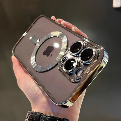 IPhone 11 12 13 14 15 16 Pro Max Plus Luxury Magnetic Plating Clear Case For Magsafe Wireless Charging Shockproof Silicone Cover