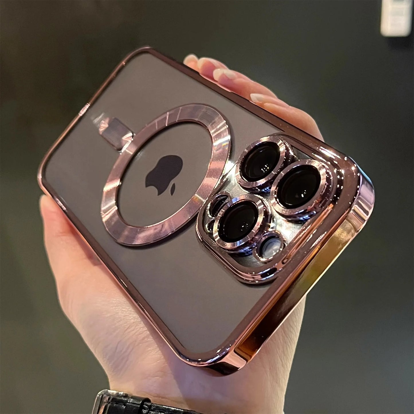 IPhone 11 12 13 14 15 16 Pro Max Plus Luxury Magnetic Plating Clear Case For Magsafe Wireless Charging Shockproof Silicone Cover