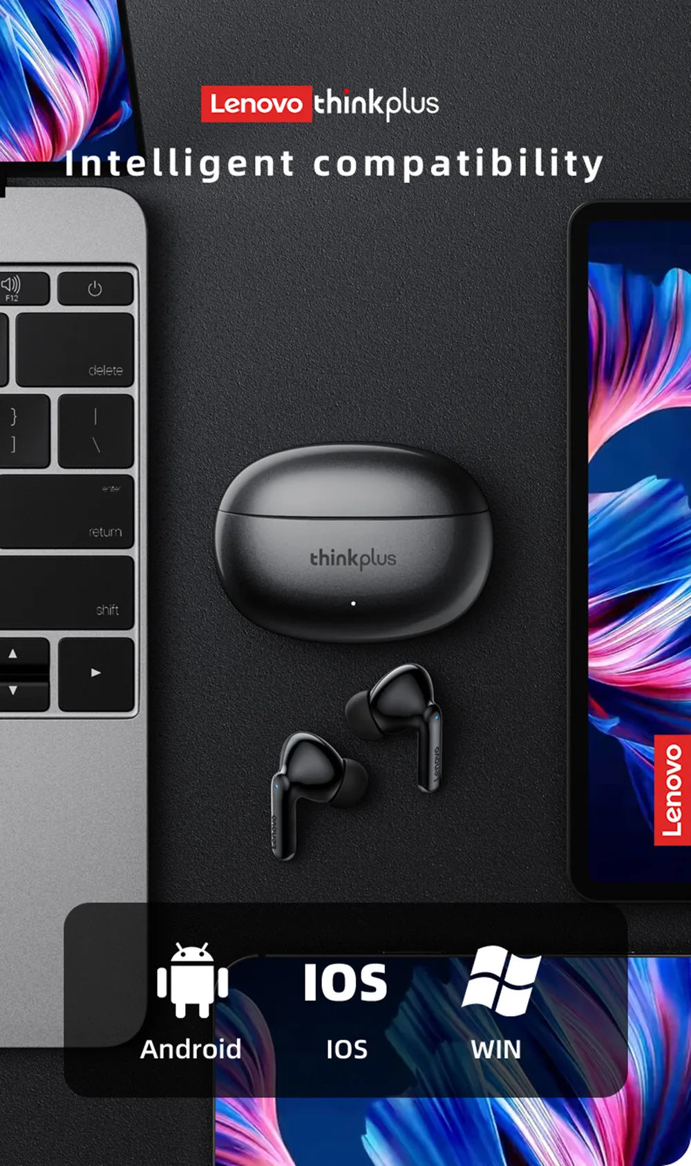 Original Lenovo XT88 TWS Wireless Earphones Bluetooth 5.3 Dual MIC Stereo Noise Reduction Bass HIFI Touch Control Earbuds