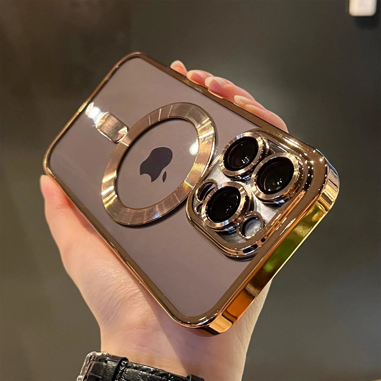 IPhone 11 12 13 14 15 16 Pro Max Plus Luxury Magnetic Plating Clear Case For Magsafe Wireless Charging Shockproof Silicone Cover