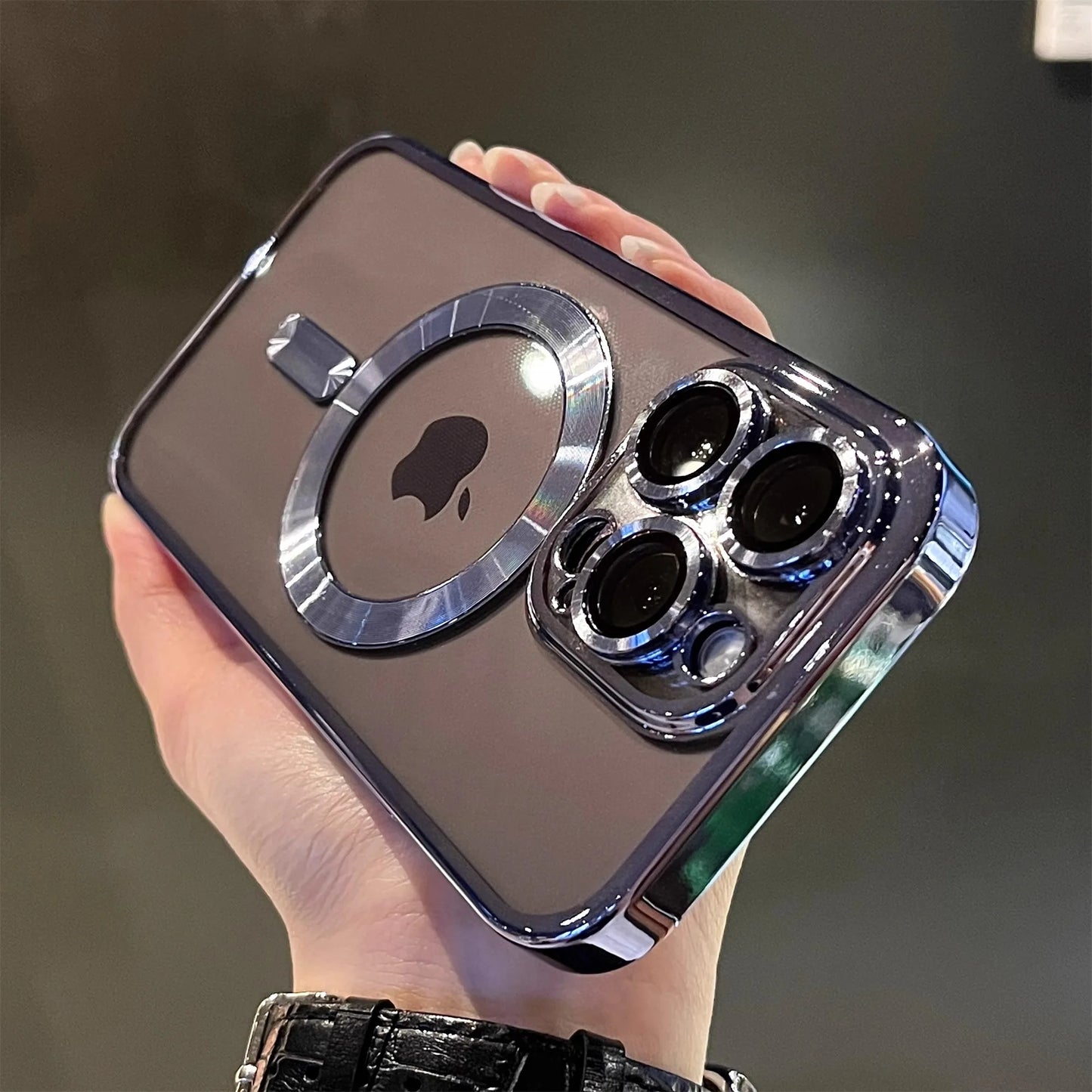 IPhone 11 12 13 14 15 16 Pro Max Plus Luxury Magnetic Plating Clear Case For Magsafe Wireless Charging Shockproof Silicone Cover