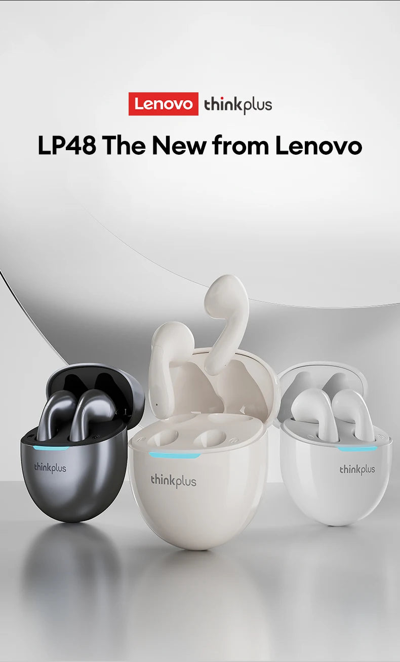 Lenovo Earphones Wireless Bluetooth Business Headset Noise Reduction Sport Earbuds Low Latency Gaming Headphones  Long Endurance
