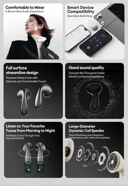 Lenovo Earphones Wireless Bluetooth Business Headset Noise Reduction Sport Earbuds Low Latency Gaming Headphones  Long Endurance