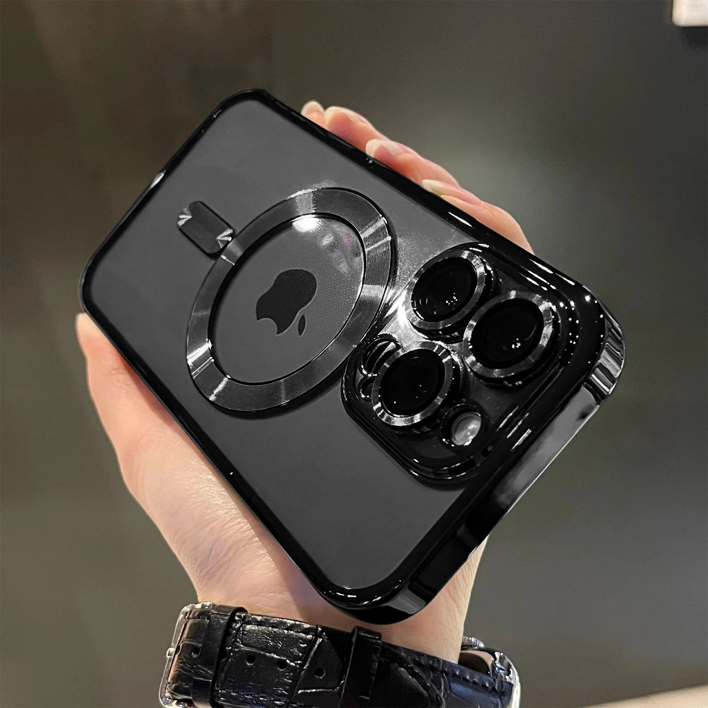 IPhone 11 12 13 14 15 16 Pro Max Plus Luxury Magnetic Plating Clear Case For Magsafe Wireless Charging Shockproof Silicone Cover