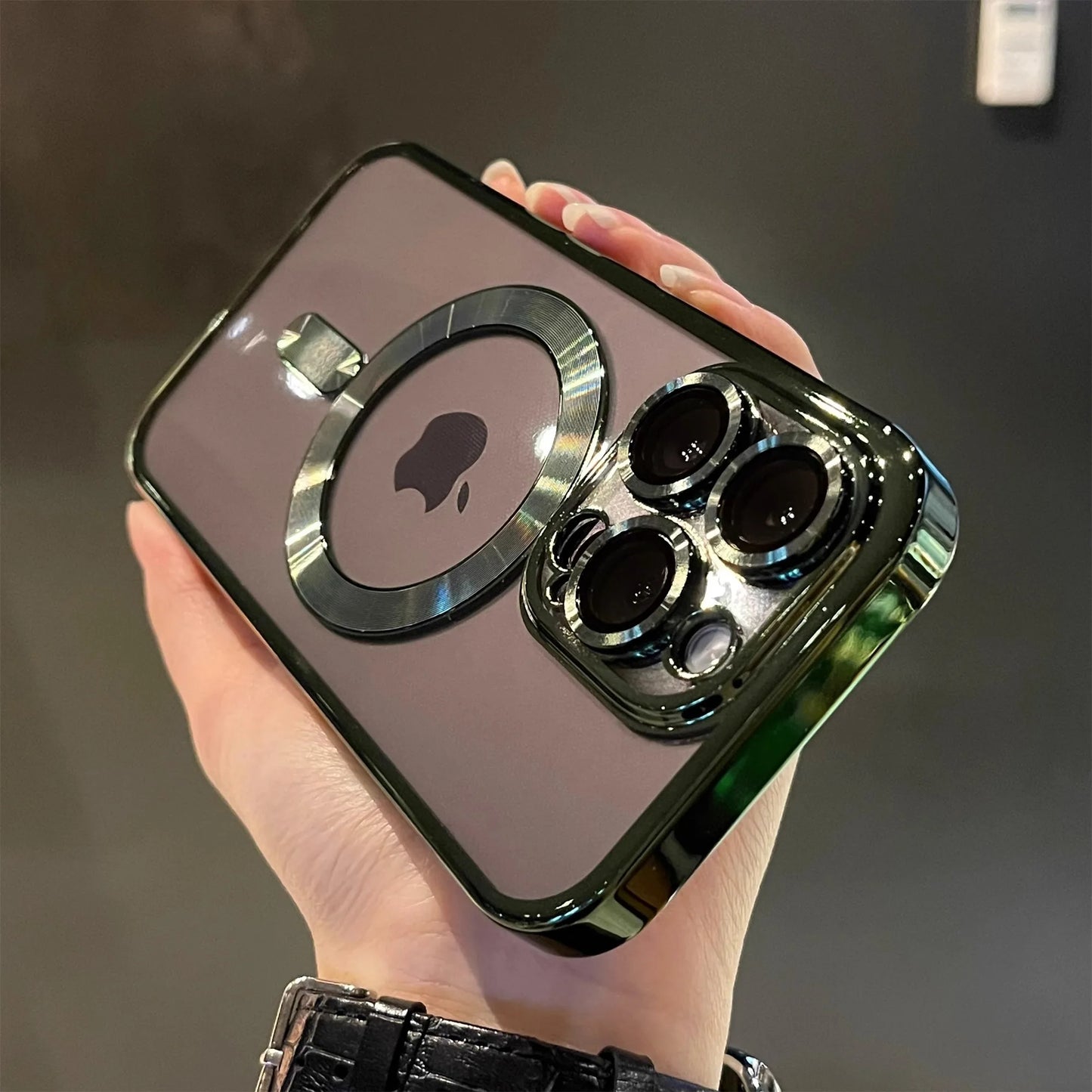 IPhone 11 12 13 14 15 16 Pro Max Plus Luxury Magnetic Plating Clear Case For Magsafe Wireless Charging Shockproof Silicone Cover