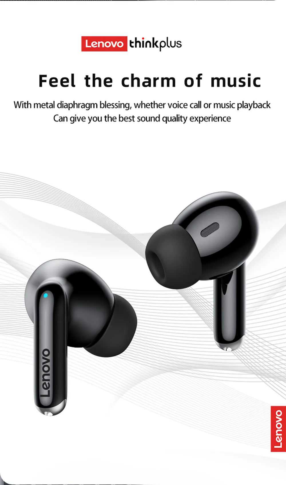 Original Lenovo XT88 TWS Wireless Earphones Bluetooth 5.3 Dual MIC Stereo Noise Reduction Bass HIFI Touch Control Earbuds